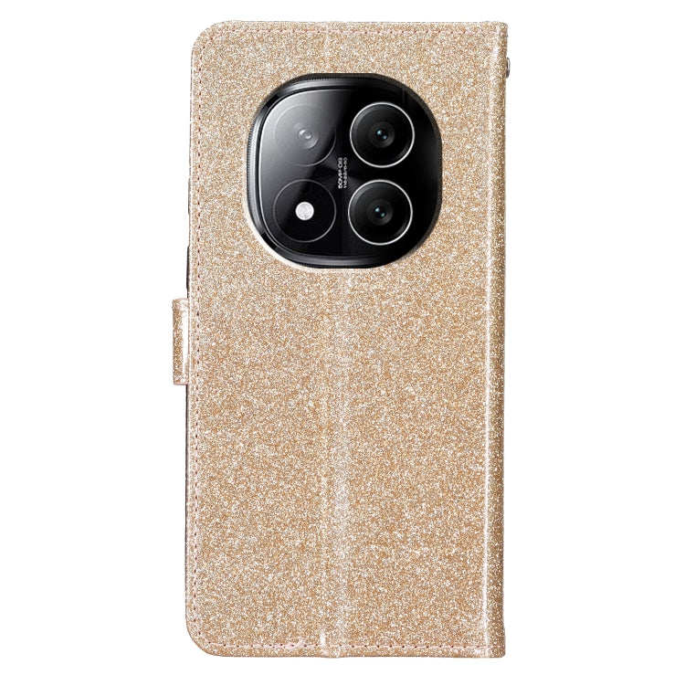 For Redmi Note 14 Pro 5G Glitter Powder Flip Leather Phone Case