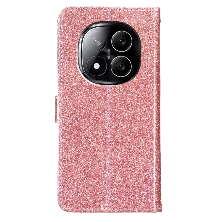 For Redmi Note 14 Pro 5G Glitter Powder Flip Leather Phone Case