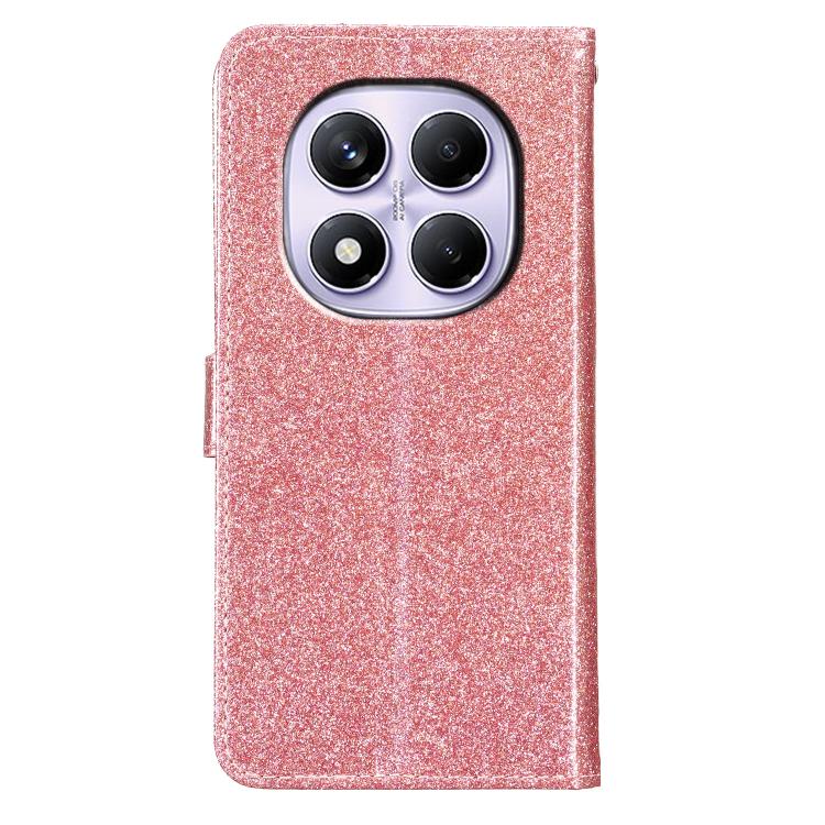 For Redmi Note 14 Pro 4G Glitter Powder Flip Leather Phone Case