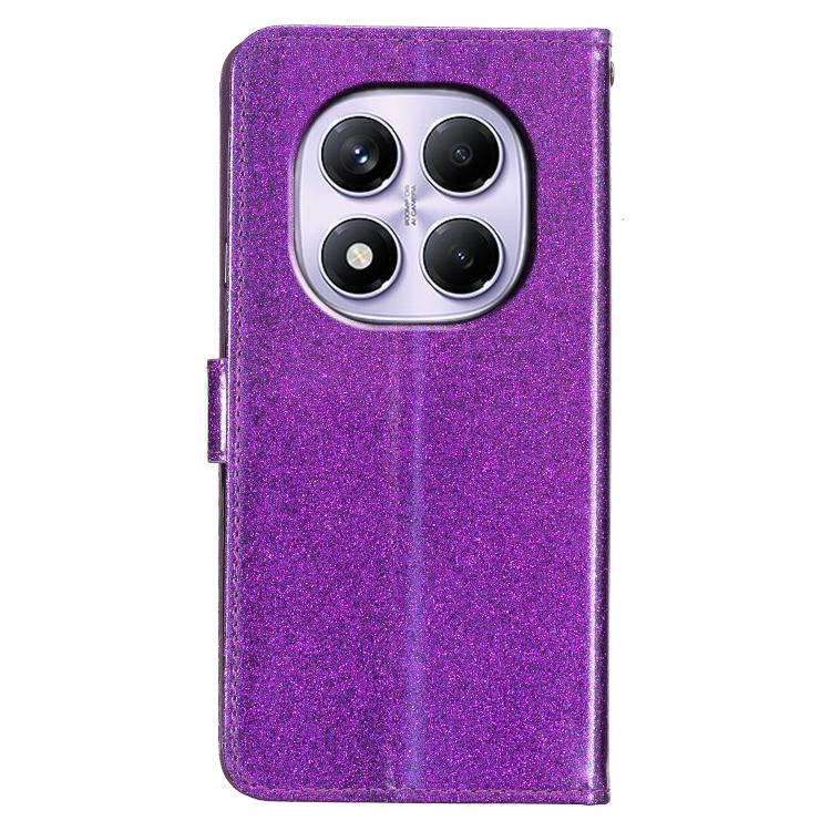 For Redmi Note 14 Pro 4G Glitter Powder Flip Leather Phone Case