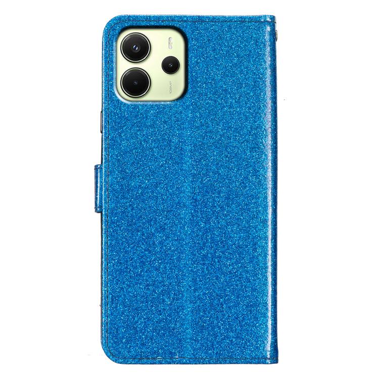 For Redmi Note 14 4G 163.25mm Glitter Powder Flip Leather Phone Case