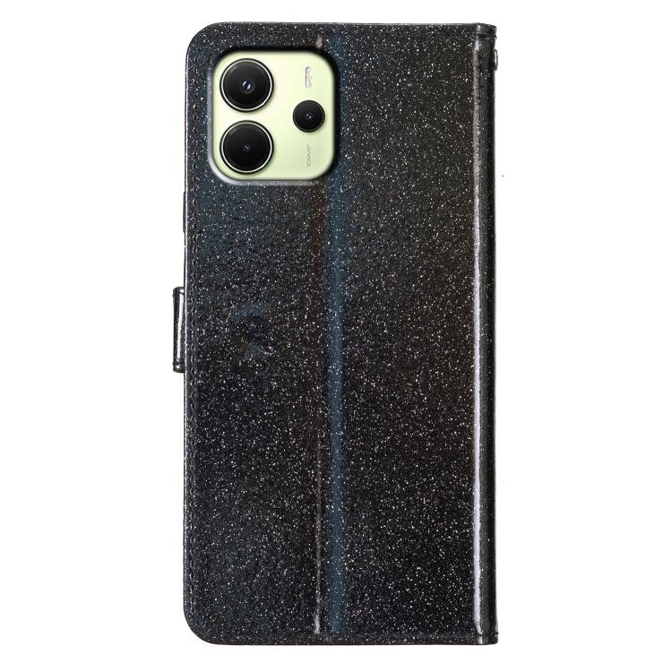 For Redmi Note 14 4G 164.84mm Glitter Powder Flip Leather Phone Case