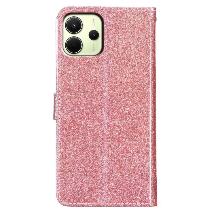 For Redmi Note 14 4G 164.84mm Glitter Powder Flip Leather Phone Case