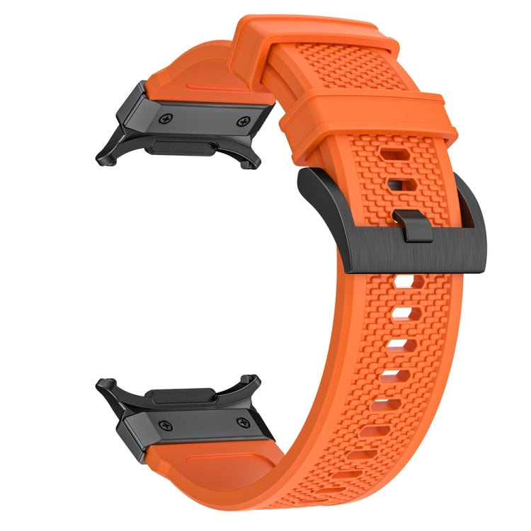 For Samsung Galaxy Watch Ultra 47mm / Ultra 2025 Black Steel Buckle Rubber Quick Release Watch Band