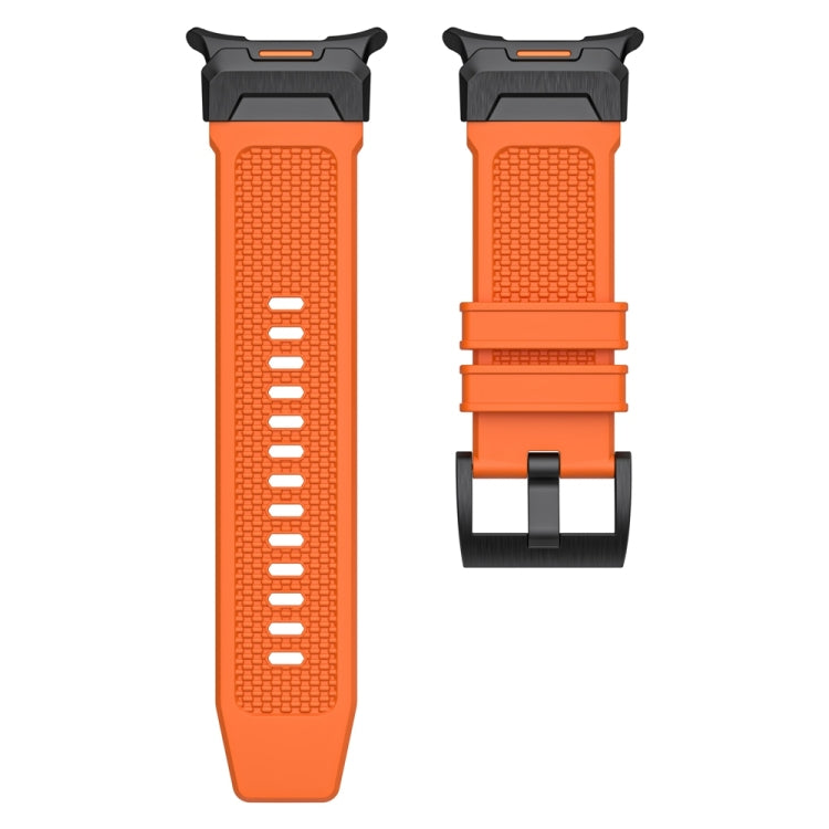 For Samsung Galaxy Watch Ultra 47mm / Ultra 2025 Black Steel Buckle Rubber Quick Release Watch Band