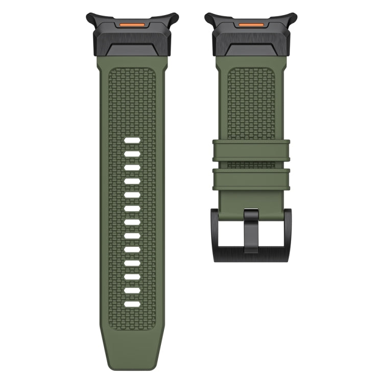 For Samsung Galaxy Watch Ultra 47mm / Ultra 2025 Black Steel Buckle Rubber Quick Release Watch Band