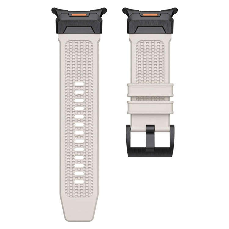For Samsung Galaxy Watch Ultra 47mm / Ultra 2025 Black Steel Buckle Rubber Quick Release Watch Band