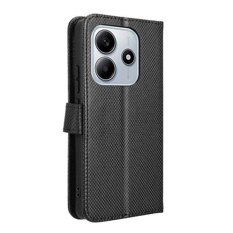 For Redmi Note 14 4G Global 163.25mm Diamond Texture Leather Phone Case