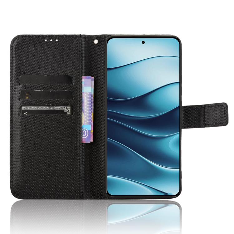 For Redmi Note 14 4G Global 163.25mm Diamond Texture Leather Phone Case