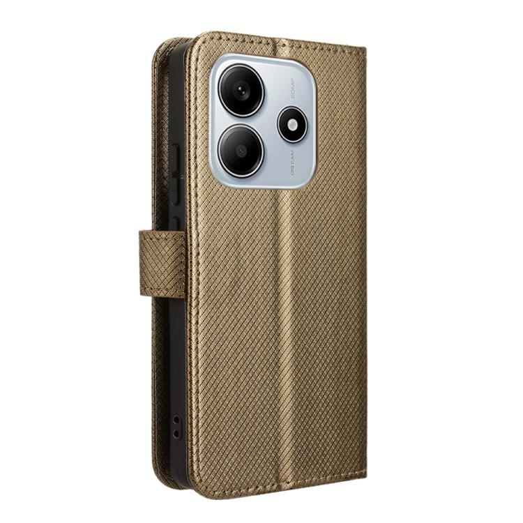 For Redmi Note 14 4G Global 163.25mm Diamond Texture Leather Phone Case
