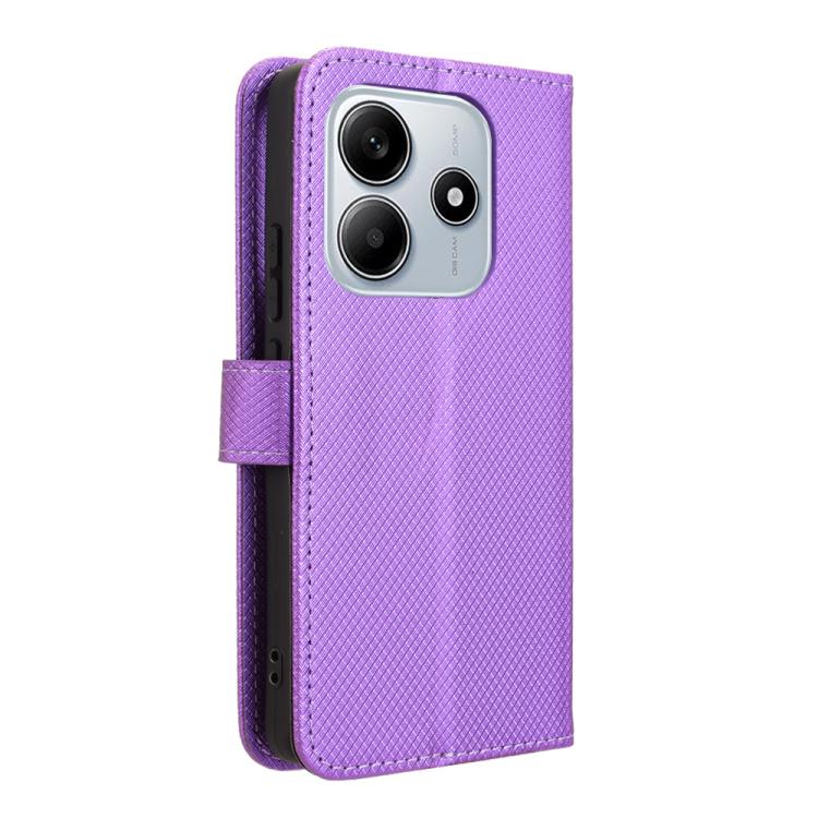 For Redmi Note 14 4G Global 163.25mm Diamond Texture Leather Phone Case