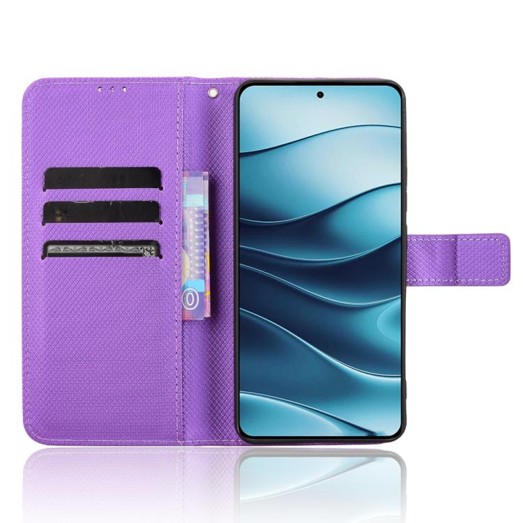 For Redmi Note 14 4G Global 163.25mm Diamond Texture Leather Phone Case