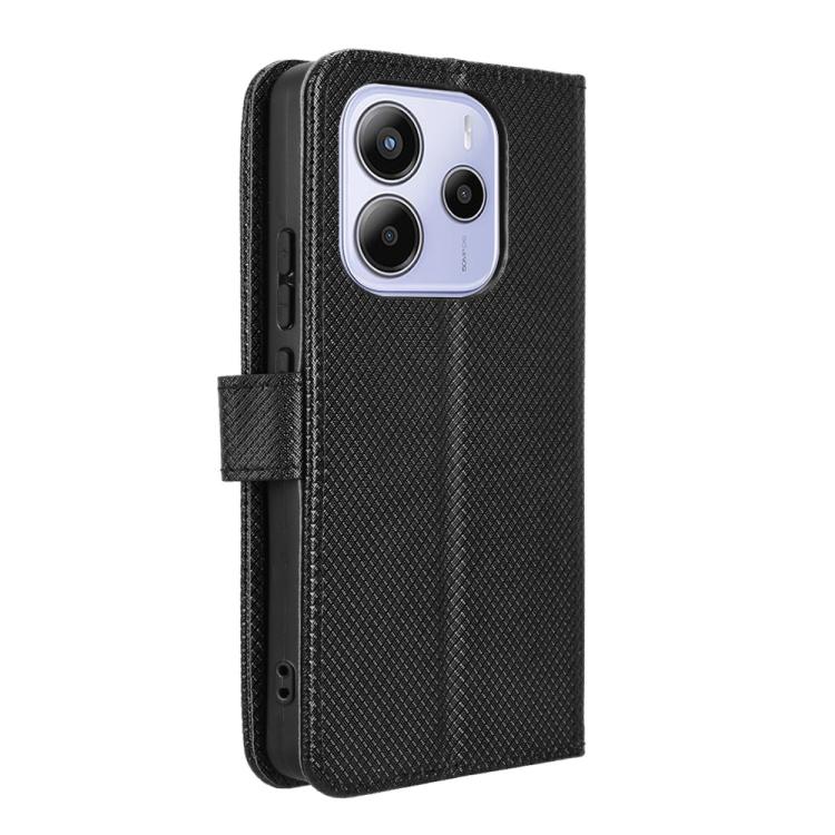 For Redmi Note 14 4G 164.84mm EU Version Diamond Texture Leather Phone Case
