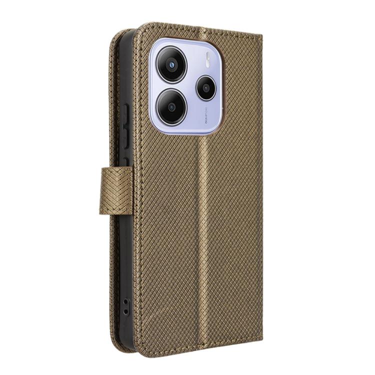 For Redmi Note 14 4G 164.84mm EU Version Diamond Texture Leather Phone Case