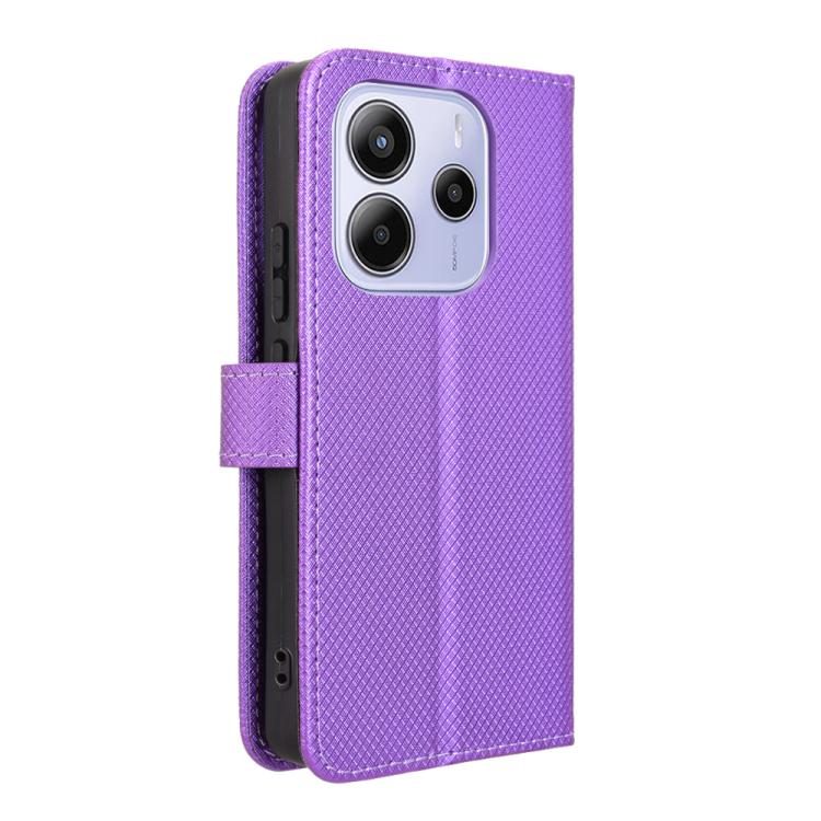 For Redmi Note 14 4G 164.84mm EU Version Diamond Texture Leather Phone Case