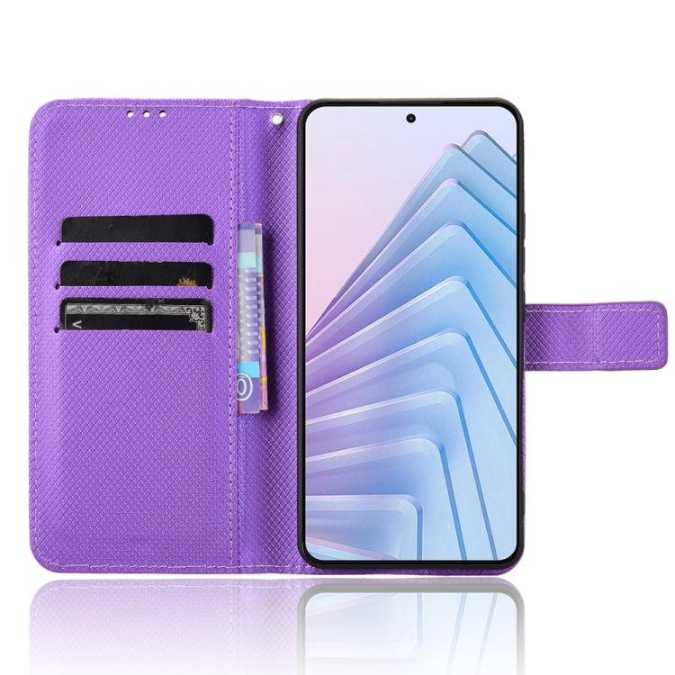 For Redmi Note 14 4G 164.84mm EU Version Diamond Texture Leather Phone Case