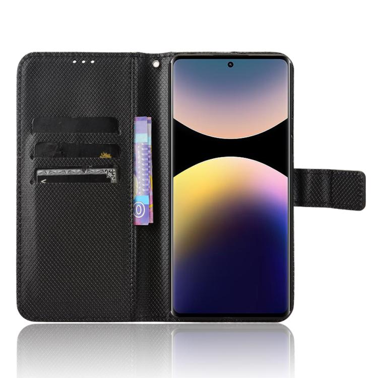 For Redmi Note 14 Pro 4G Diamond Texture Leather Phone Case