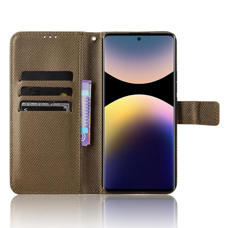 For Redmi Note 14 Pro 4G Diamond Texture Leather Phone Case