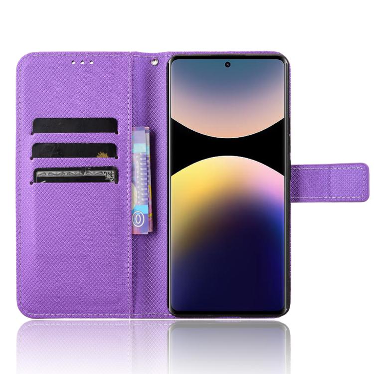 For Redmi Note 14 Pro 4G Diamond Texture Leather Phone Case