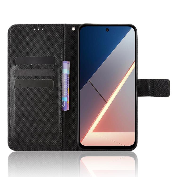 For Xiaomi Poco M7 4G 169mm Diamond Texture Leather Phone Case