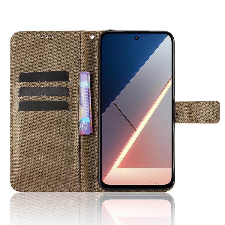 For Xiaomi Poco M7 4G 169mm Diamond Texture Leather Phone Case