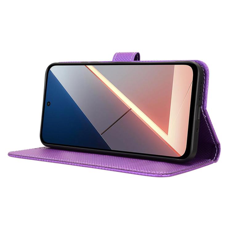 For Xiaomi Poco M7 4G 169mm Diamond Texture Leather Phone Case