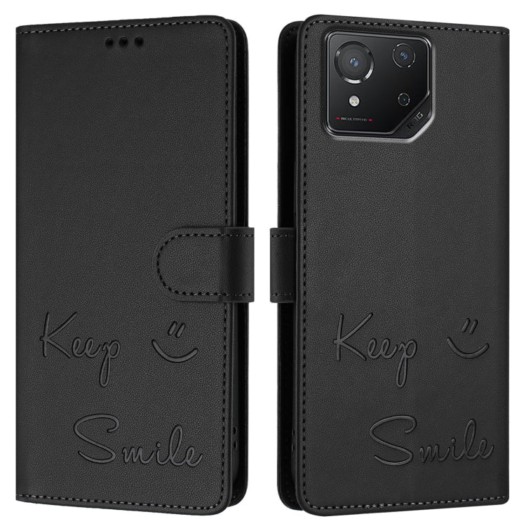 For Asus ROG Phone 8 / 8 Pro Smile Embossing RFID Leather Phone Case
