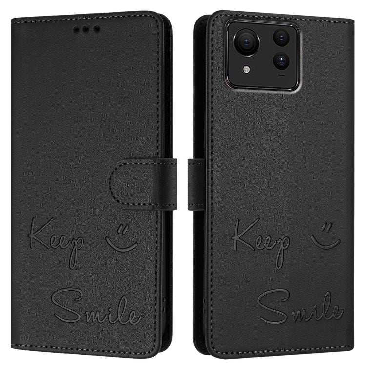 For Asus Zenfone 11 Ultra Smile Embossing RFID Leather Phone Case
