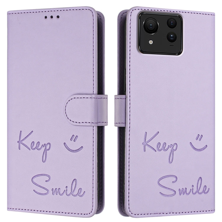 For Asus Zenfone 11 Ultra Smile Embossing RFID Leather Phone Case