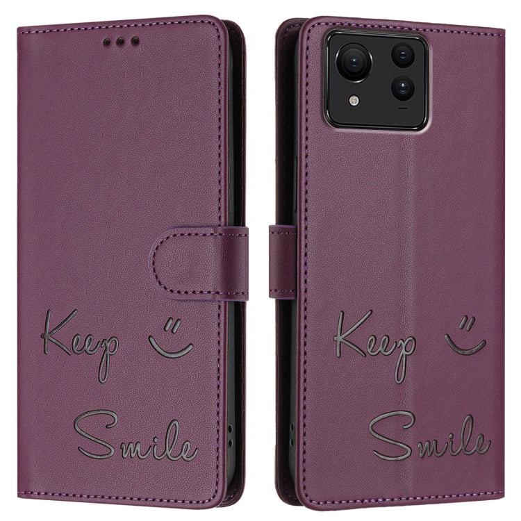 For Asus Zenfone 11 Ultra Smile Embossing RFID Leather Phone Case