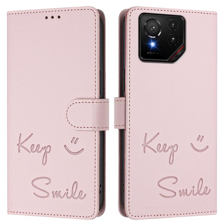 For Asus ROG Phone 9 / 9 Pro Smile Embossing RFID Leather Phone Case
