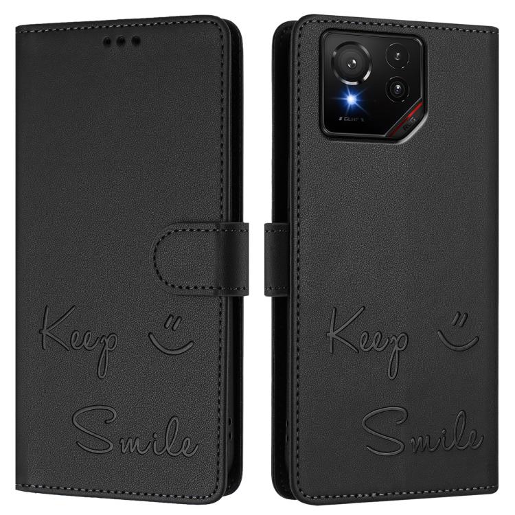 For Asus ROG Phone 9 / 9 Pro Smile Embossing RFID Leather Phone Case