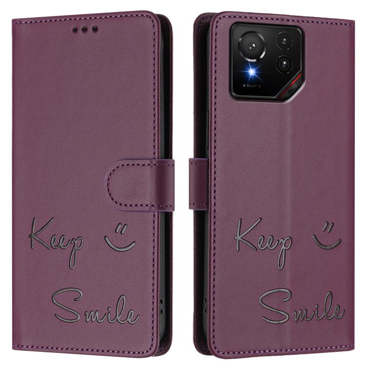 For Asus ROG Phone 9 / 9 Pro Smile Embossing RFID Leather Phone Case