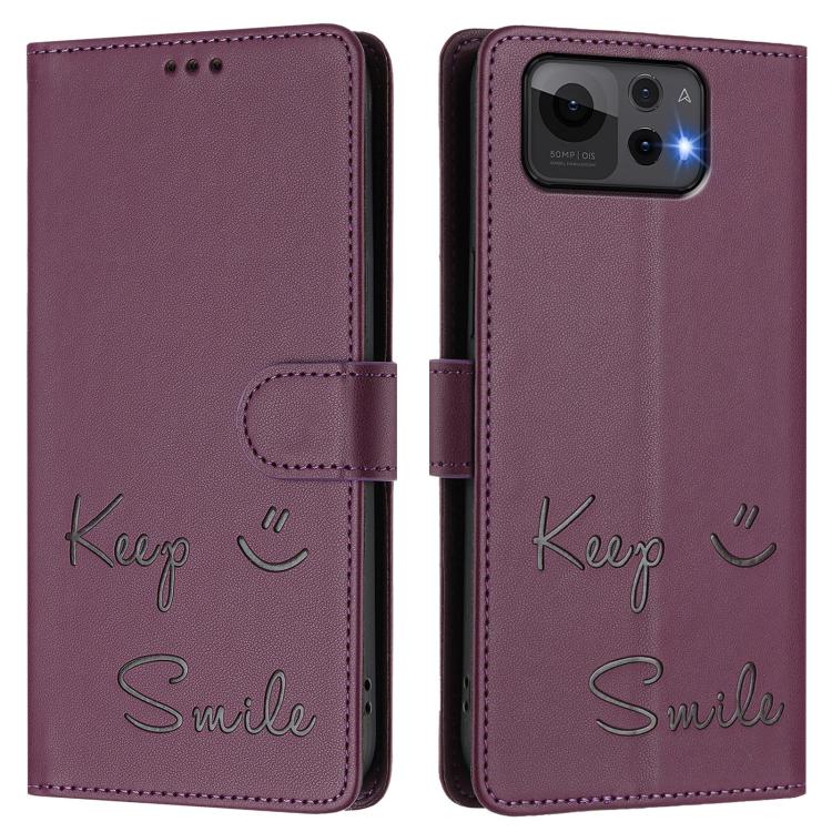 For Asus Zenfone 12 Ultra Smile Embossing RFID Leather Phone Case