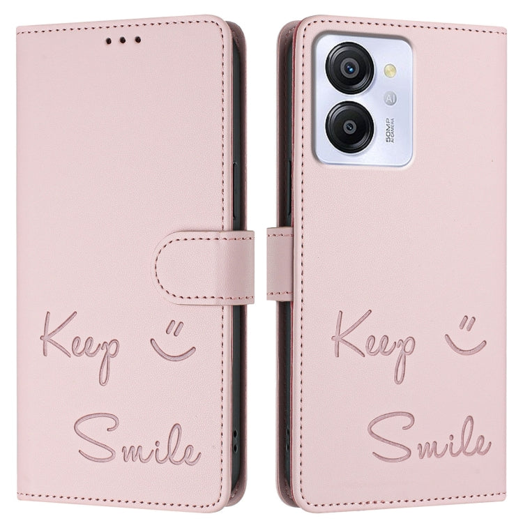 For Blackview Color 8 Smile Embossing RFID Leather Phone Case
