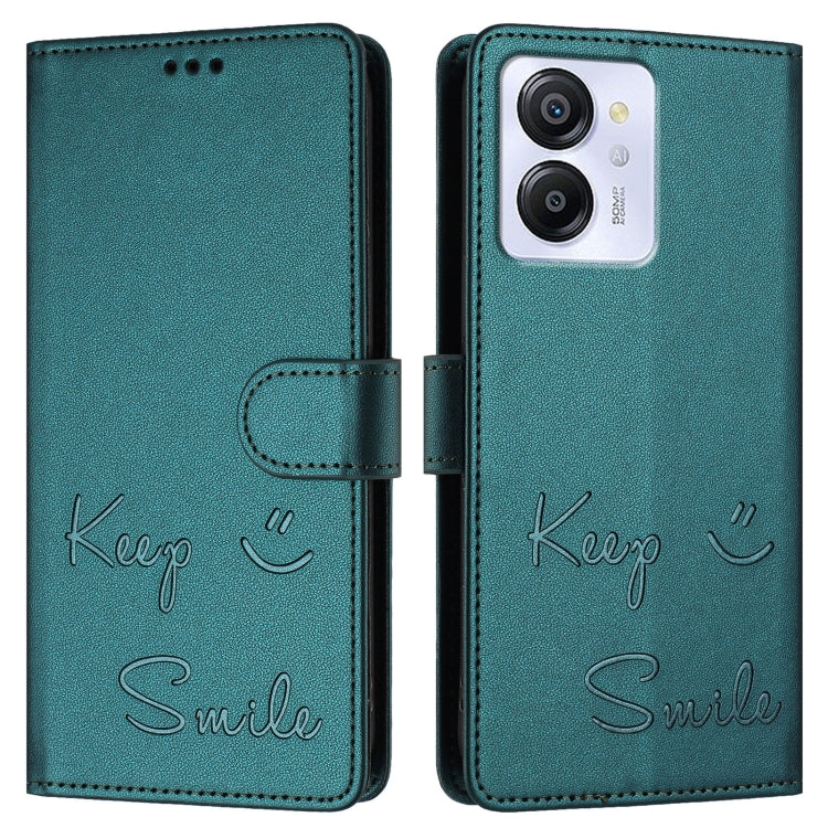 For Blackview Color 8 Smile Embossing RFID Leather Phone Case