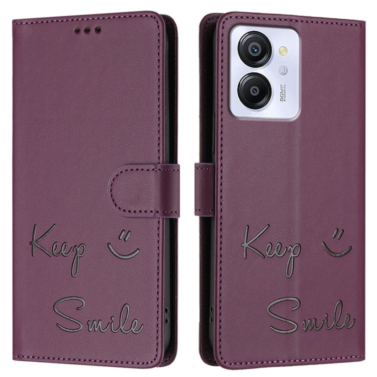 For Blackview Color 8 Smile Embossing RFID Leather Phone Case