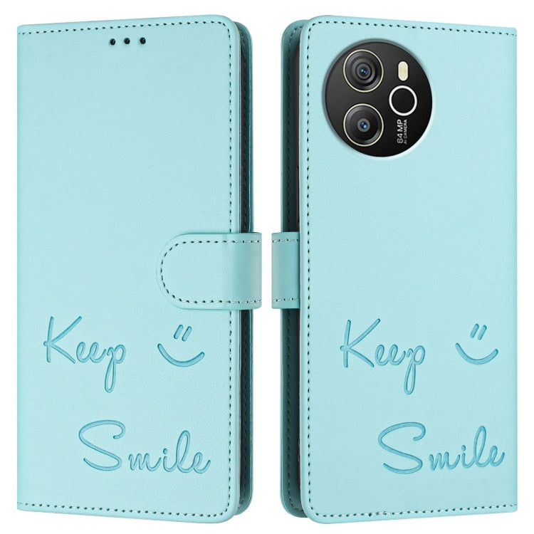 For Blackview Shark 8 Smile Embossing RFID Leather Phone Case