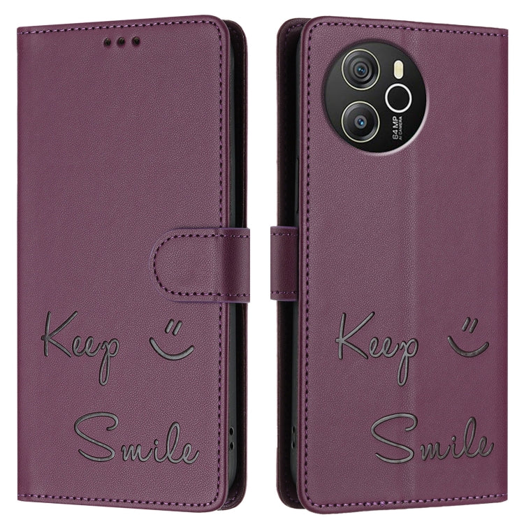 For Blackview Shark 8 Smile Embossing RFID Leather Phone Case