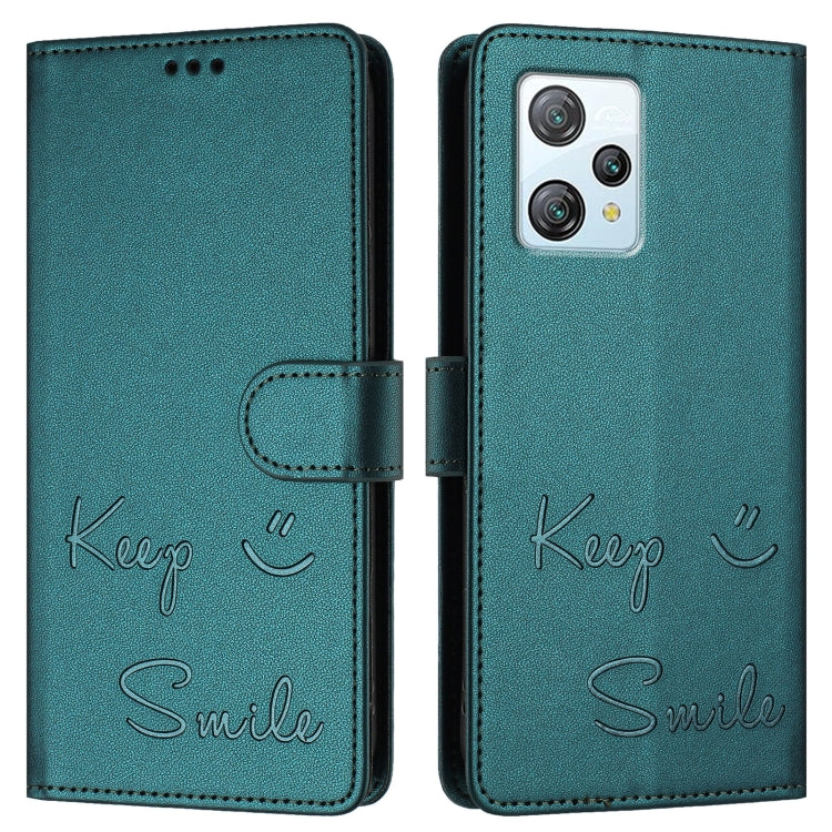 For Blackview A53 Smile Embossing RFID Leather Phone Case