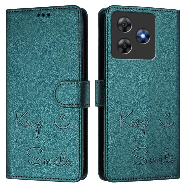 For Blackview Wave 8C Smile Embossing RFID Leather Phone Case