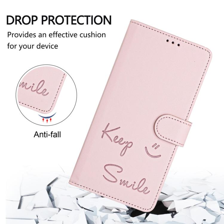 For Blackview Oscal Flat 2 Smile Embossing RFID Leather Phone Case