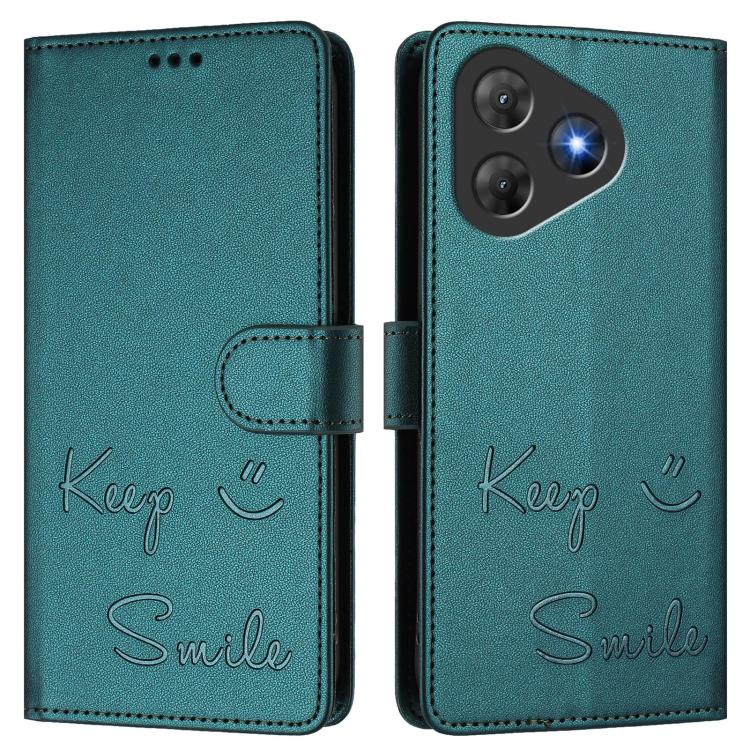 For Blackview Oscal Flat 2 Smile Embossing RFID Leather Phone Case