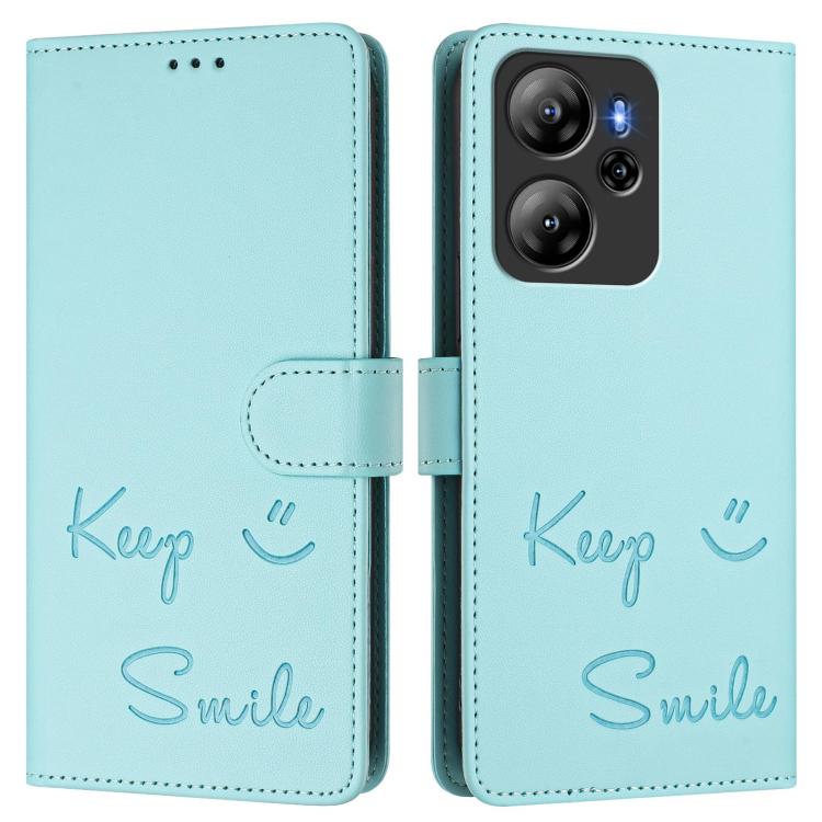 For Blackview Oscal Tiger 13 Smile Embossing RFID Leather Phone Case