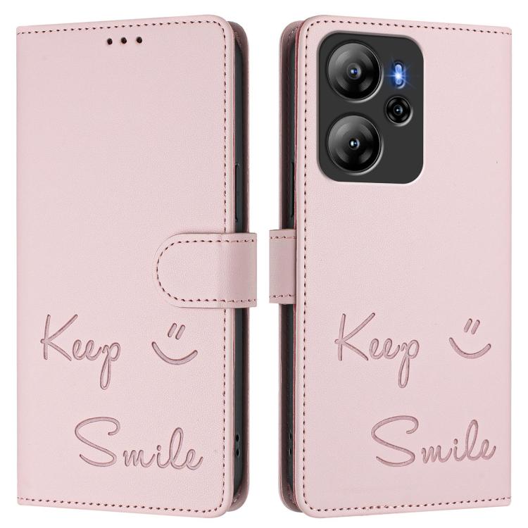 For Blackview Oscal Tiger 13 Smile Embossing RFID Leather Phone Case