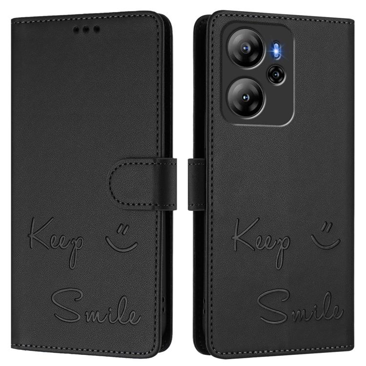 For Blackview Oscal Tiger 13 Smile Embossing RFID Leather Phone Case