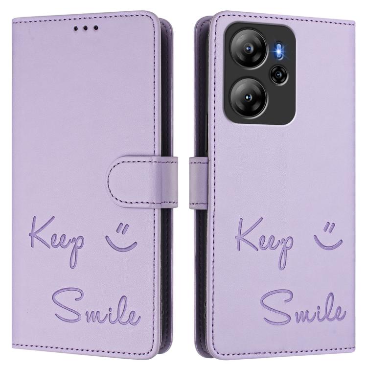 For Blackview Oscal Tiger 13 Smile Embossing RFID Leather Phone Case