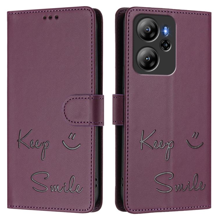 For Blackview Oscal Tiger 13 Smile Embossing RFID Leather Phone Case