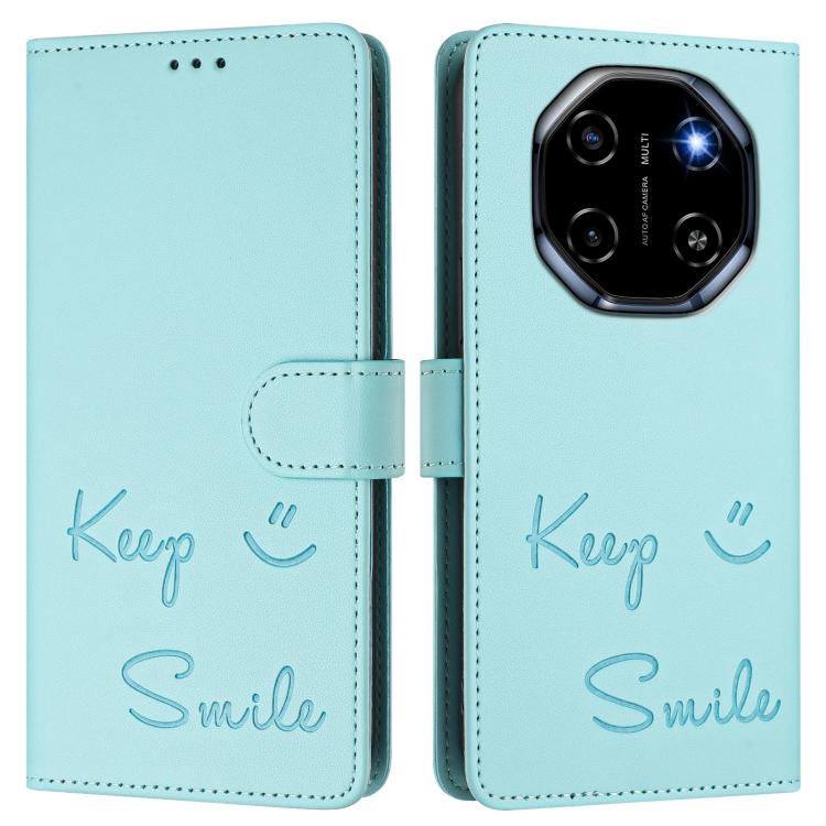 For Blackview Shark 6 Smile Embossing RFID Leather Phone Case