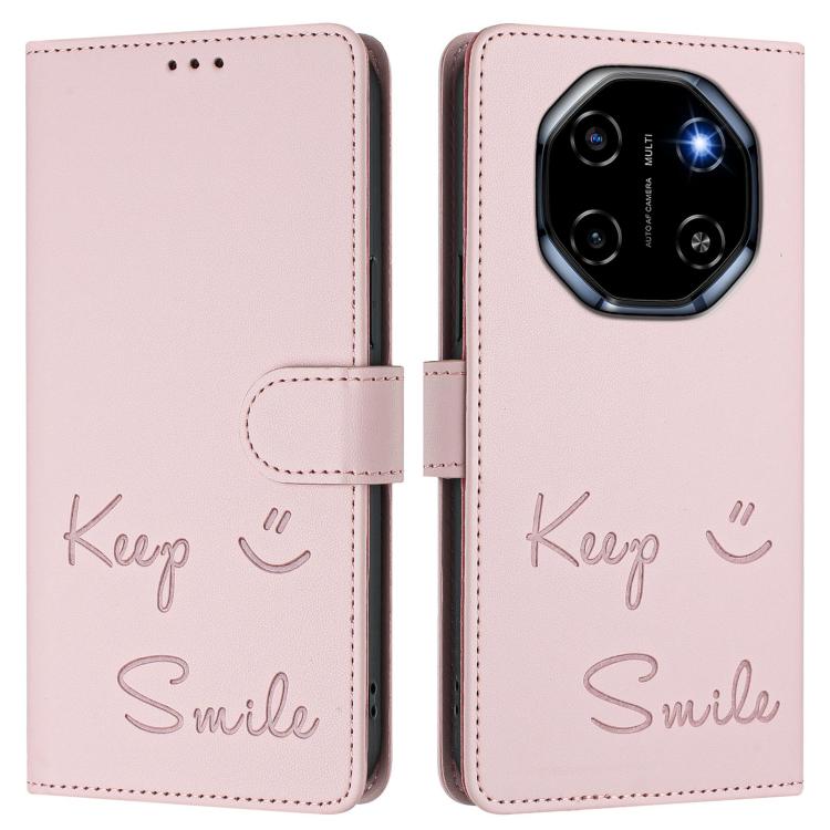 For Blackview Shark 6 Smile Embossing RFID Leather Phone Case